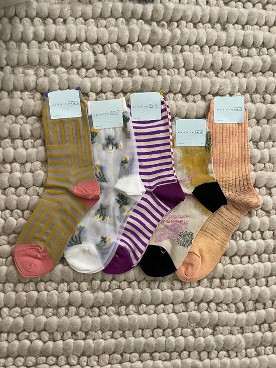 Hansel from Basel Socks – Alisha Merrick Art HANSEL FROM BASEL Japanese Nylon Sheer Ankle Sock / Summer Peach